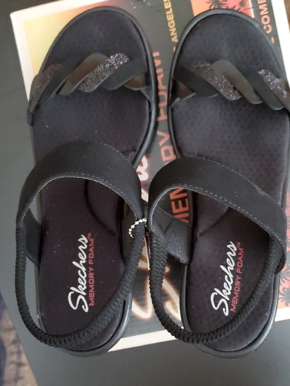 Skechers Black Rumblers City Dash Sandals Size 10 - Picture 3 of 6
